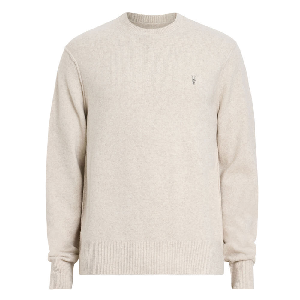 AllSaints Statten Ramskull Oatmeal Crew Neck Jumper